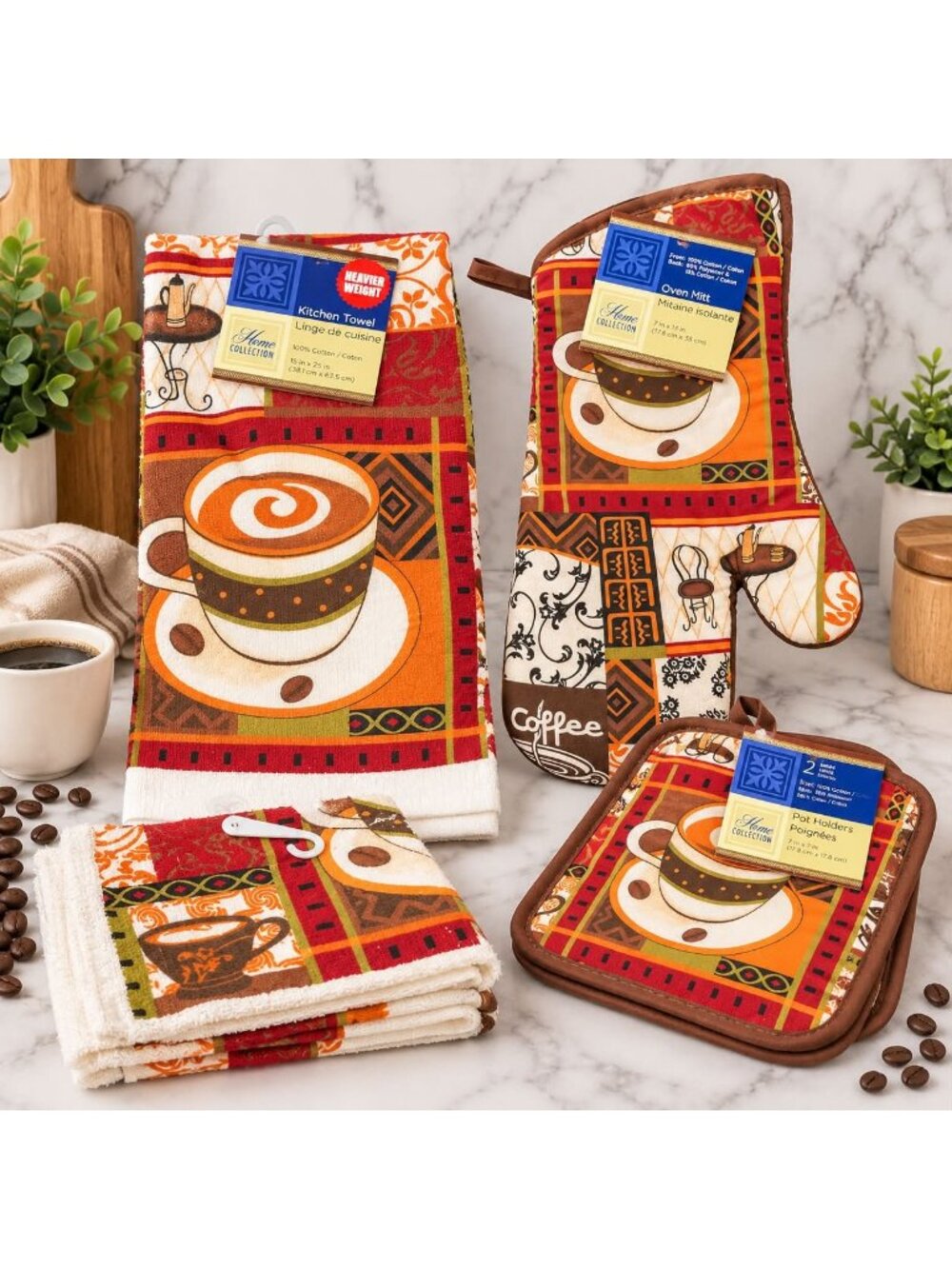 Coffee Themed Kitchen Linen Set